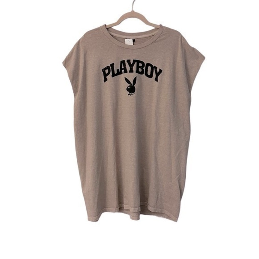PLAYBOY Tan and Black Muscle Tee